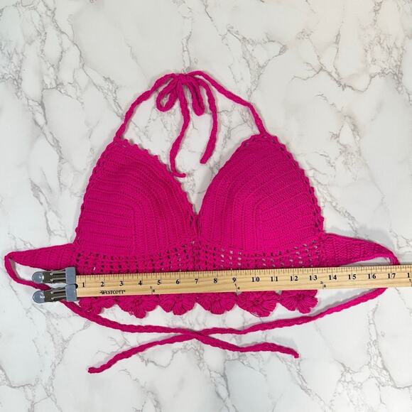 Pink Crochet Halter Top - Picture 10 of 11